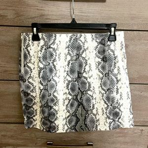 snakeskin faux leather skirt